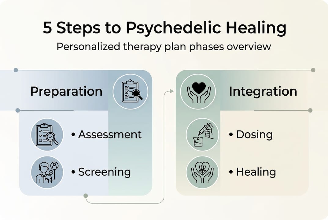 Infographic shows five steps for therapy plan