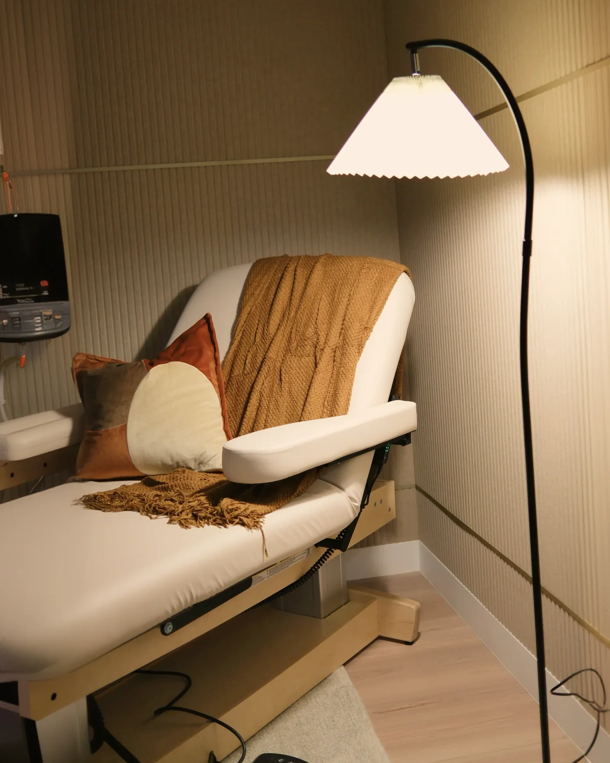 A treatment room in lamplight, Mystic Health, Santa Monica